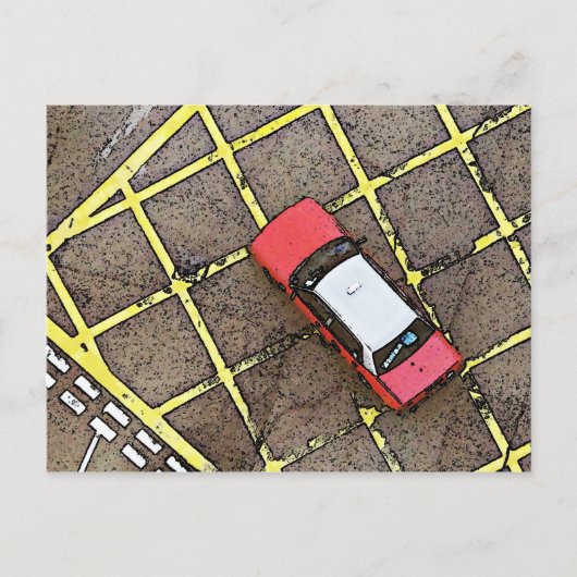 Red Taxi Briefkaart (Voorkant)
