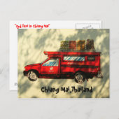 Red Taxi in Chiang Mai Briefkaart (Voorkant / Achterkant)