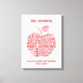 Red Teacher Appreciation Typography Canvas Afdruk (Voorkant)