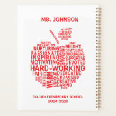 Red Teacher Appreciation Typography Planner (Achterkant)