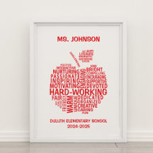 Red Teacher Appreciation Typography