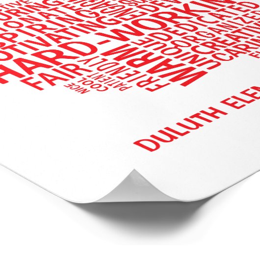 Red Teacher Appreciation Typography Poster (Hoek)