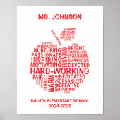 Red Teacher Appreciation Typography Poster (Voorkant)
