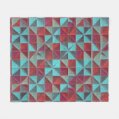 red, teal, purple, and gray quilt fleece deken (Voorkant (Horizontaal))