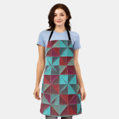 red, teal, purple, and gray quilt schort (Gedragen)