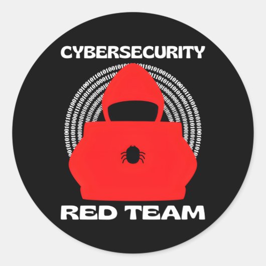 Red Team Cybersecurity hacking Ethical Hacker Cmay Ronde Sticker (Voorkant)