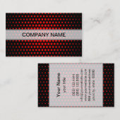 Red Techno Stippen Modern Black Visitekaartje (Voorkant / Achterkant)