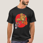 Red Teddy Bear die Basketball Sport speelt | Manne T-shirt (Voorkant)