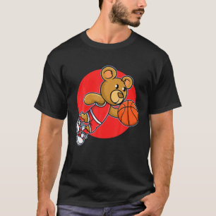 Red Teddy Bear die Basketball Sport speelt   Manne T-shirt