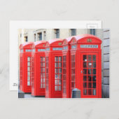 Red Telephone Booths of London Briefkaart (Voorkant / Achterkant)