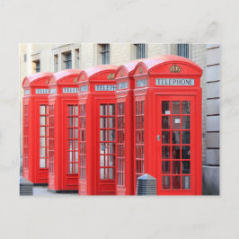 Red Telephone Booths of London Briefkaart