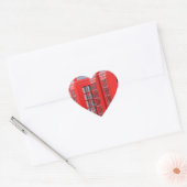 Red Telephone Booths of London Hart Sticker (Envelop)