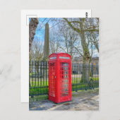 Red Telephone Box, Greenwich London UK Briefkaart (Voorkant / Achterkant)