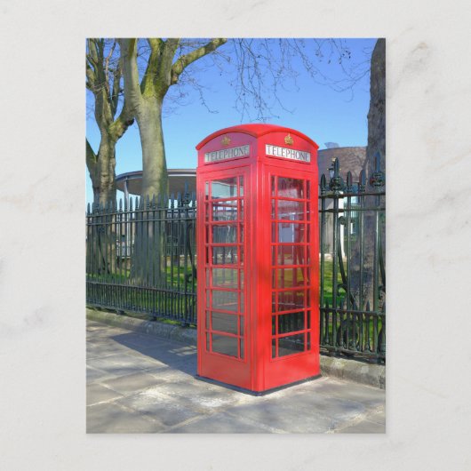 Red Telephone Box, Greenwich London UK Briefkaart (Voorkant)