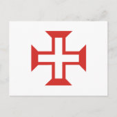 Red Templar Cross Briefkaart (Voorkant)