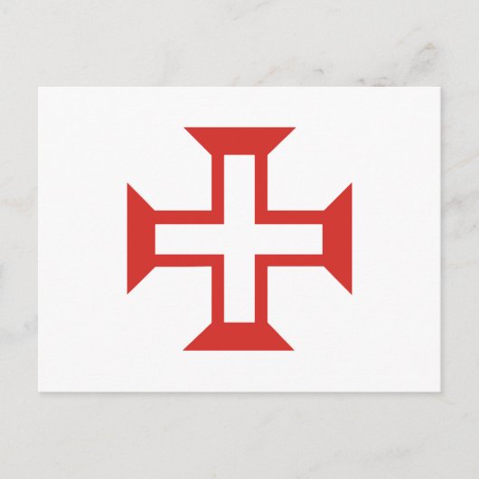 Red Templar Cross Briefkaart (Voorkant)