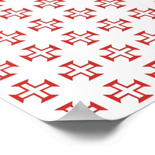 Red Templar Cross pattern Poster (Hoek)