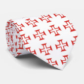 Red Templar Cross pattern Stropdas (Opgerold)