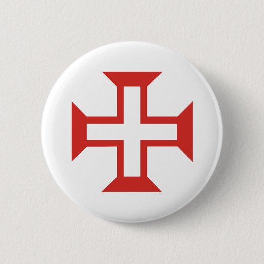 Red Templar Cross Ronde Button 5,7 Cm (Voorkant)