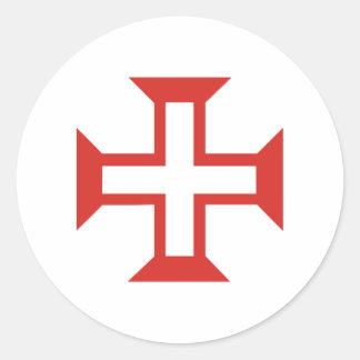 Red Templar Cross Ronde Sticker