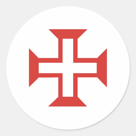 Red Templar Cross Ronde Sticker (Voorkant)