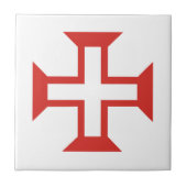 Red Templar Cross Tegeltje (Voorkant)