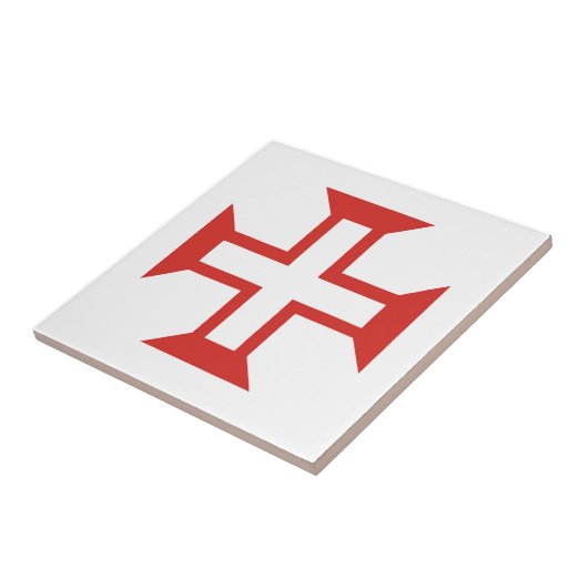 Red Templar Cross Tegeltje (Zijkant)