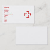 Red Templar Cross Visitekaartje (Voorkant / Achterkant)