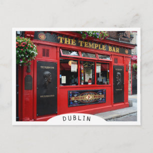 Red Temple Bar pub in Dublin Briefkaart