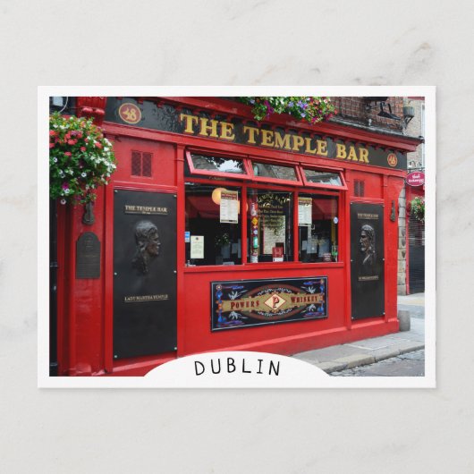 Red Temple Bar pub in Dublin Briefkaart (Voorkant)