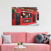 Red Temple Bar pub in Dublin canvas Afdruk (Insitu (Woonkamer))