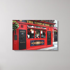 Red Temple Bar pub in Dublin canvas Afdruk
