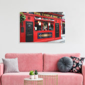 Red Temple Bar pub in Dublin canvas Afdruk (Insitu (Woonkamer))