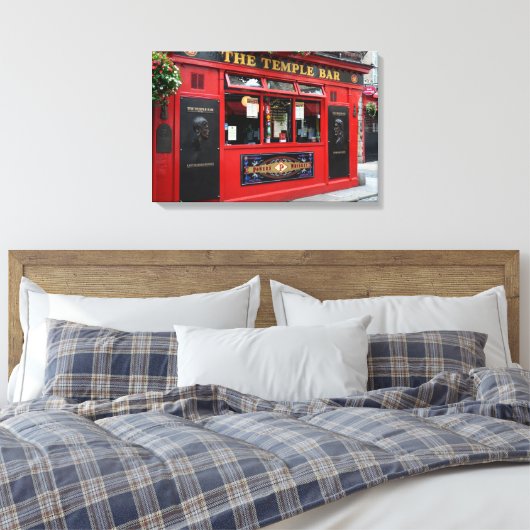 Red Temple Bar pub in Dublin canvas Afdruk (Insitu (Slaapkamer))