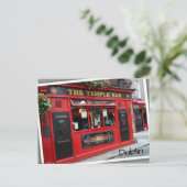 Red Temple Bar pub in Dublin, Ierland Briefkaart (Staand voorkant)