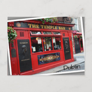 Red Temple Bar pub in Dublin, Ierland Briefkaart