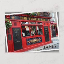 Red Temple Bar pub in Dublin, Ierland Briefkaart
