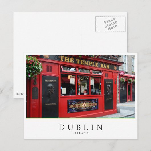 Red Temple Bar pub in Dublin, Ierland Briefkaart (Voorkant / Achterkant)