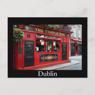 Red Temple Bar-pub in Dublin-kaart met tekst Briefkaart