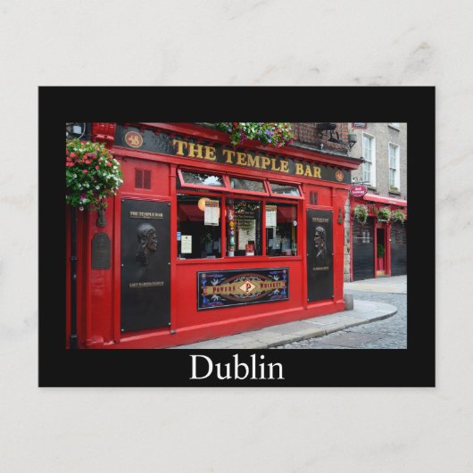 Red Temple Bar-pub in Dublin-kaart met tekst Briefkaart (Voorkant)