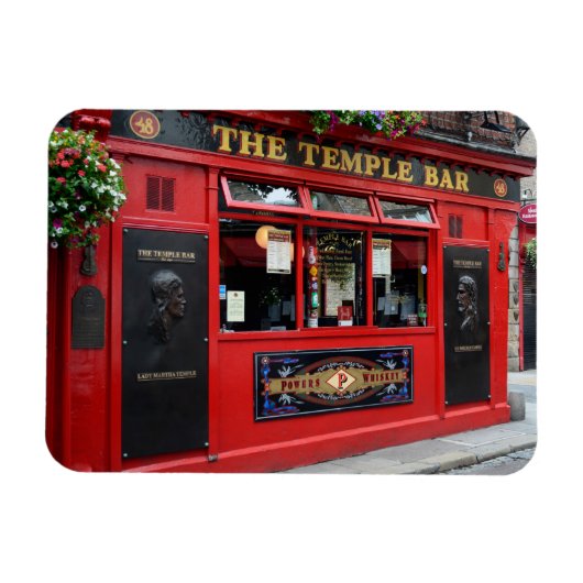 Red Temple Bar-pub in Dublin Magneet (Horizontaal)