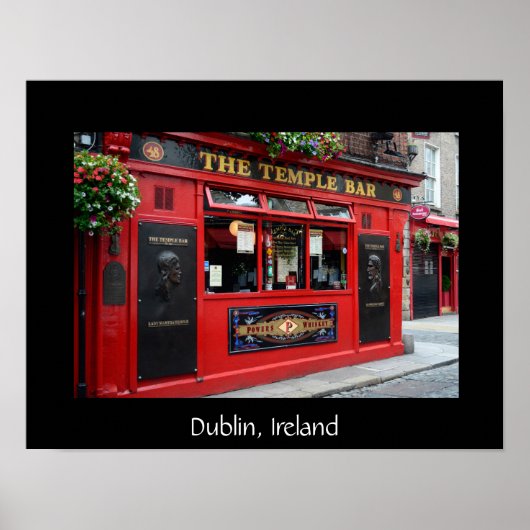 Red Temple Bar-pub in Dublin-poster Poster (Voorkant)