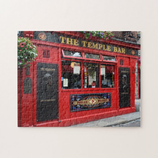 Red Temple Bar pub in Dublin puzzle Legpuzzel (Horizontaal)