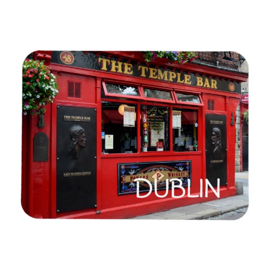 Red Temple Bar pub in Dublin rechthoekige magneet (Horizontaal)