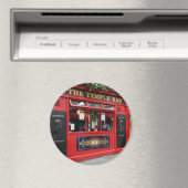 Red Temple Bar pub in Dublin ronde magneet (Insitu (Vaatwasser))