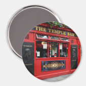 Red Temple Bar pub in Dublin ronde magneet (Voorkant / Achterkant)