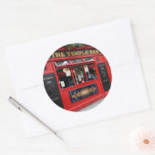 Red Temple Bar-pub in Dublin Ronde Sticker (Envelop)