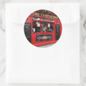 Red Temple Bar-pub in Dublin Ronde Sticker (Tas)