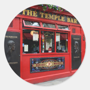 Red Temple Bar pub in Dublin Ronde Sticker