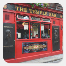 Red Temple Bar-pub in Dublin Vierkante Sticker